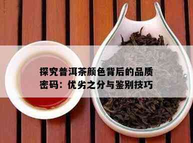 探究普洱茶颜色背后的品质密码：优劣之分与鉴别技巧