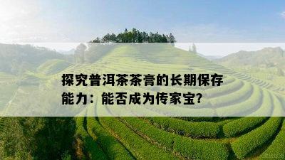 探究普洱茶茶膏的长期保存能力：能否成为传家宝？