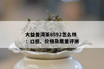 大益普洱茶8592怎么样：口感、价格及质量评测