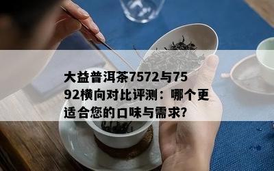 大益普洱茶7572与7592横向对比评测：哪个更适合您的口味与需求？