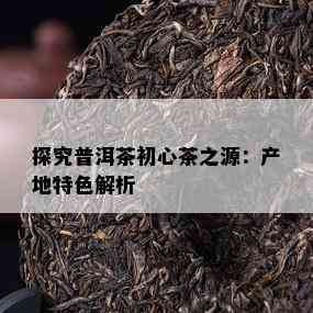 探究普洱茶初心茶之源：产地特色解析