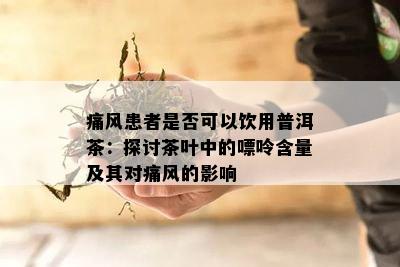 痛风患者是否可以饮用普洱茶：探讨茶叶中的嘌呤含量及其对痛风的影响