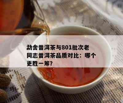 勐舍普洱茶与801批次老同志普洱茶品质对比：哪个更胜一筹？