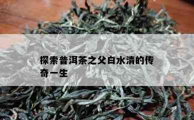 探索普洱茶之父白水清的传奇一生