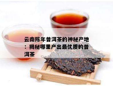 云南陈年普洱茶的神秘产地：揭秘哪里产出更优质的普洱茶