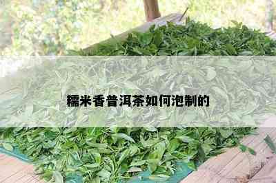 糯米香普洱茶如何泡制的