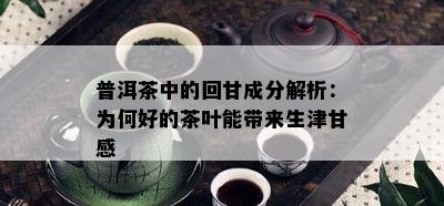 普洱茶中的回甘成分解析：为何好的茶叶能带来生津甘感