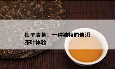 梅子青茶：一种独特的普洱茶叶体验