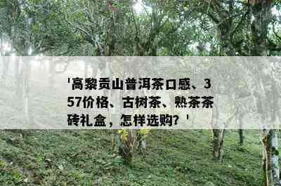 '高黎贡山普洱茶口感、357价格、古树茶、熟茶茶砖礼盒，怎样选购？'