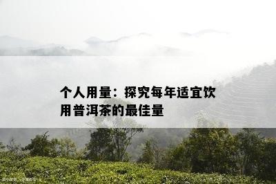 个人用量：探究每年适宜饮用普洱茶的更佳量