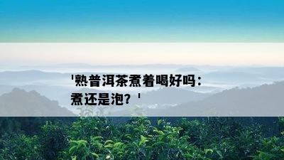 '熟普洱茶煮着喝好吗： 煮还是泡？'