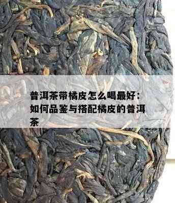 普洱茶带橘皮怎么喝更好：如何品鉴与搭配橘皮的普洱茶