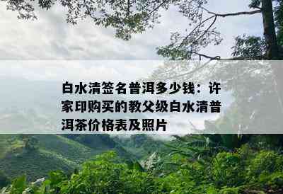 白水清签名普洱多少钱：许家印购买的教父级白水清普洱茶价格表及照片