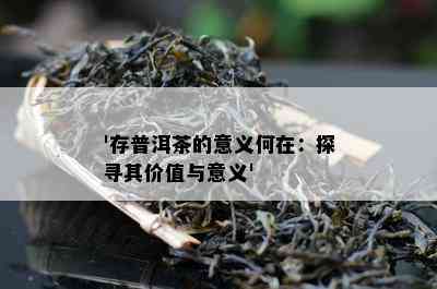 '存普洱茶的意义何在：探寻其价值与意义'