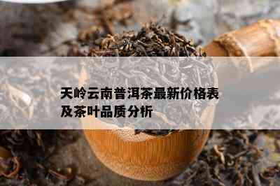 天岭云南普洱茶最新价格表及茶叶品质分析