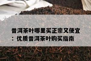 普洱茶叶哪里买正宗又便宜：优质普洱茶叶购买指南