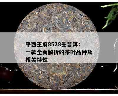 平西王府8528生普洱：一款全面解析的茶叶品种及相关特性