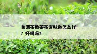 普洱茶熟茶茶膏味道怎么样？好喝吗？