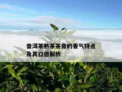 普洱茶熟茶茶膏的香气特点及其口感解析