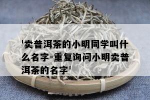 '卖普洱茶的小明同学叫什么名字-重复询问小明卖普洱茶的名字'