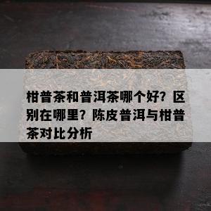 柑普茶和普洱茶哪个好？区别在哪里？陈皮普洱与柑普茶对比分析