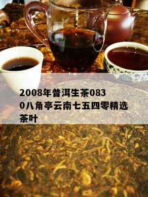 2008年普洱生茶0830八角亭云南七五四零精选茶叶