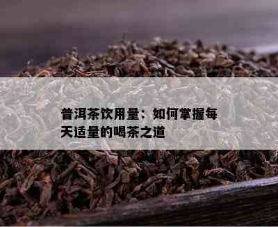 普洱茶饮用量：如何掌握每天适量的喝茶之道