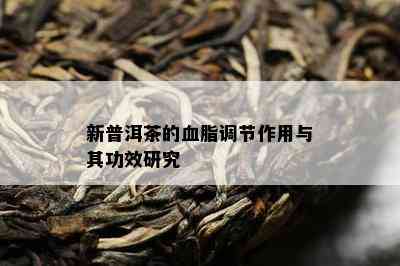 新普洱茶的血脂调节作用与其功效研究