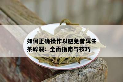 如何正确操作以避免普洱生茶碎裂：全面指南与技巧