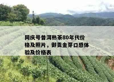 同庆号普洱熟茶80年代价格及照片，御贡金芽口感体验及价格表