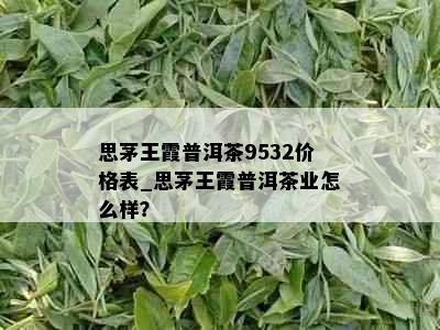 思茅王霞普洱茶9532价格表_思茅王霞普洱茶业怎么样？