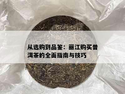 从选购到品鉴：丽江购买普洱茶的全面指南与技巧