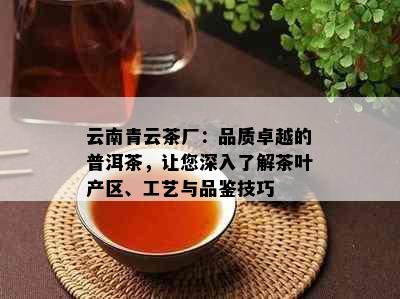 云南青云茶厂：品质卓越的普洱茶，让您深入了解茶叶产区、工艺与品鉴技巧