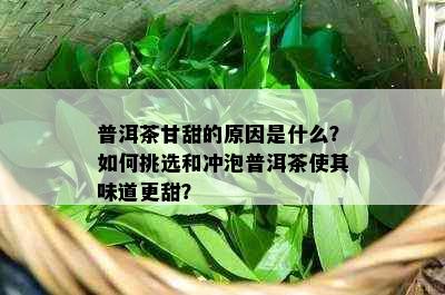 普洱茶甘甜的原因是什么？如何挑选和冲泡普洱茶使其味道更甜？