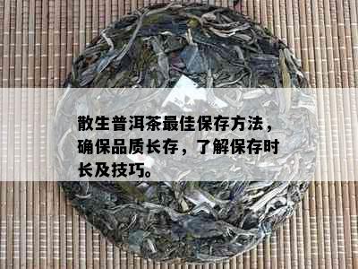 散生普洱茶更佳保存方法，确保品质长存，了解保存时长及技巧。