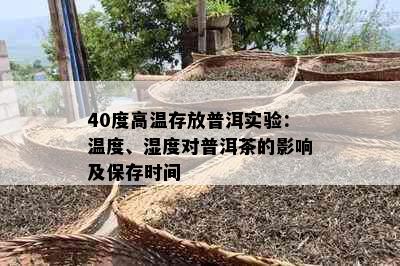 40度高温存放普洱实验：温度、湿度对普洱茶的影响及保存时间