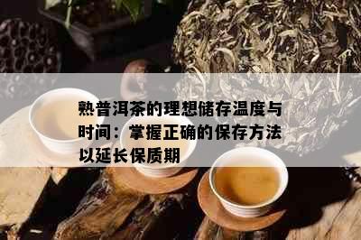 熟普洱茶的理想储存温度与时间：掌握正确的保存方法以延长保质期