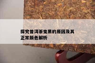 探究普洱茶变黑的原因及其正常颜色解析