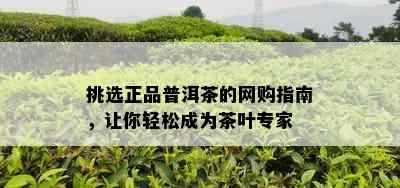 挑选正品普洱茶的网购指南，让你轻松成为茶叶专家