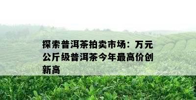 探索普洱茶拍卖市场：万元公斤级普洱茶今年更高价创新高