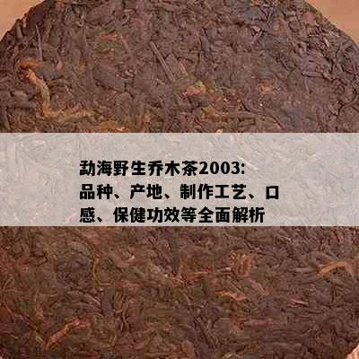 勐海野生乔木茶2003:品种、产地、制作工艺、口感、保健功效等全面解析