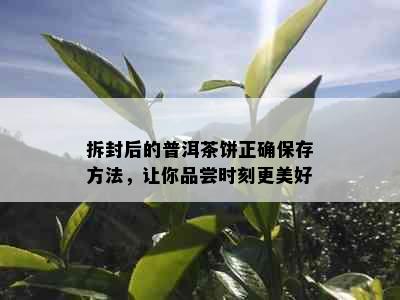 拆封后的普洱茶饼正确保存方法，让你品尝时刻更美好