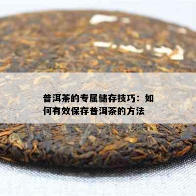 普洱茶的专属储存技巧：如何有效保存普洱茶的方法