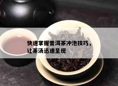 快速掌握普洱茶冲泡技巧，让茶汤迅速呈现