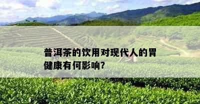 普洱茶的饮用对现代人的胃健康有何影响？