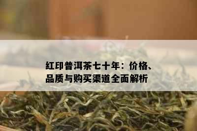 红印普洱茶七十年：价格、品质与购买渠道全面解析