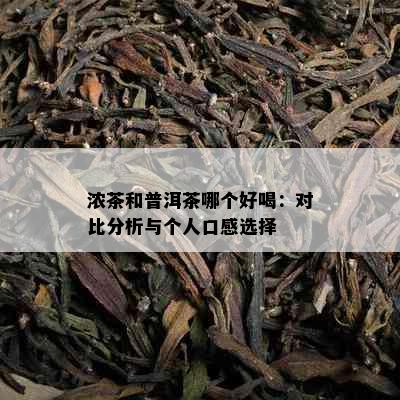 浓茶和普洱茶哪个好喝：对比分析与个人口感选择