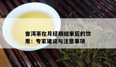 普洱茶在月经期结束后的饮用：专家建议与注意事项