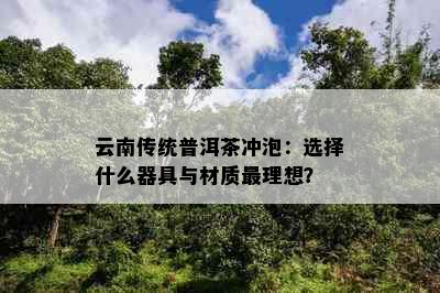 云南传统普洱茶冲泡：选择什么器具与材质最理想？