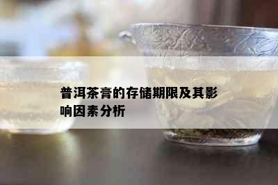 普洱茶膏的存储期限及其影响因素分析